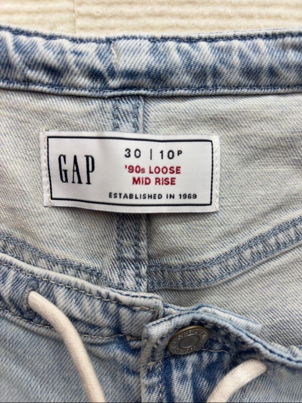 Gap | 90s loose mid rise 30 10P 10 P Light Blue Wide-Leg Denim Jeans - Picture 5 of 6